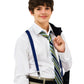 Vittorio Farina Vibrant Colorful Boy's Silver Clip End Suspender - boys - suspender - navy - Classy Cufflinks