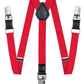 Vittorio Farina Vibrant Colorful Boy's Silver Clip End Suspender - boys - suspender - red - Classy Cufflinks