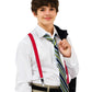 Vittorio Farina Vibrant Colorful Boy's Silver Clip End Suspender - boys - suspender - red - Classy Cufflinks