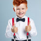 Vittorio Farina Vibrant Colorful Boy's Silver Clip End Suspender - boys - suspender - red - Classy Cufflinks