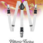 Vittorio Farina Vibrant Colorful Boy's Silver Clip End Suspender - boys - suspender - white - Classy Cufflinks