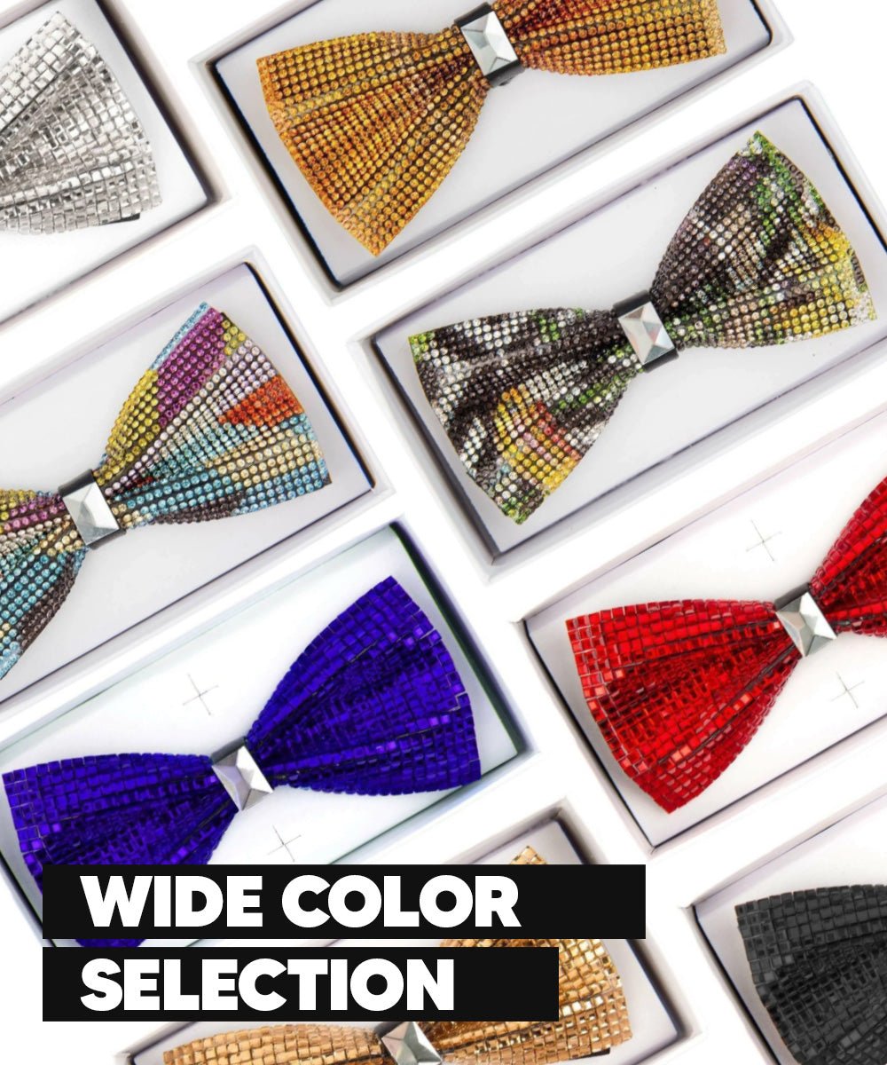 Vittorio Farina Crystal Bow Tie - brs - 05 - Classy Cufflinks