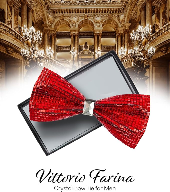 Vittorio Farina Crystal Bow Tie - brs - 06 - Classy Cufflinks