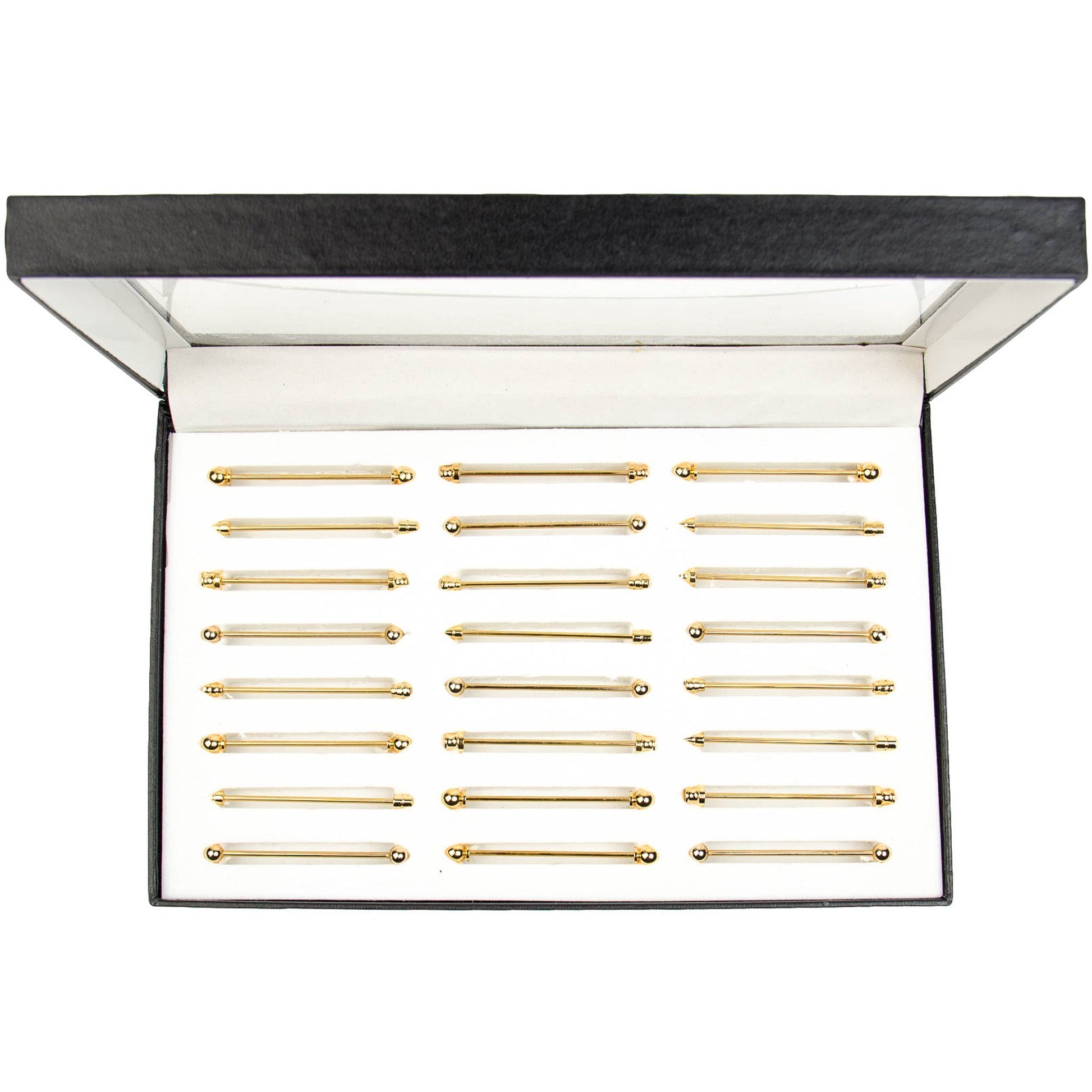 Vittorio Vico Collar Bars by Classy Cufflinks - cb-box-screw-g - Classy Cufflinks