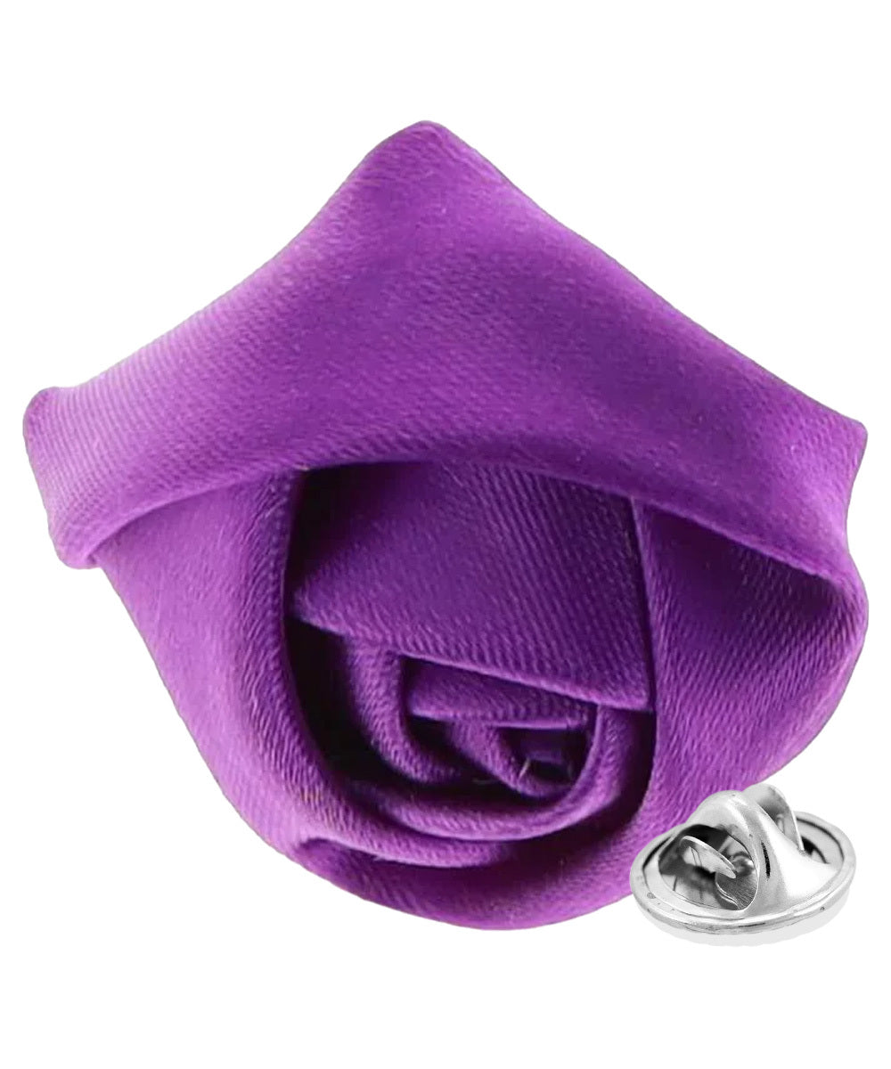 Vittorio Vico Unisex Satin Rose Bud Flower Lapel Pin