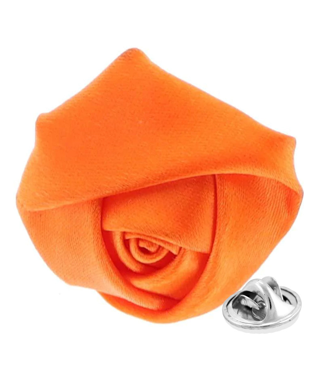 Vittorio Vico Unisex Satin Rose Bud Flower Lapel Pin