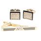 Vittorio Vico Men's Enamel Cufflink & Tie Bar Set in Gift Box