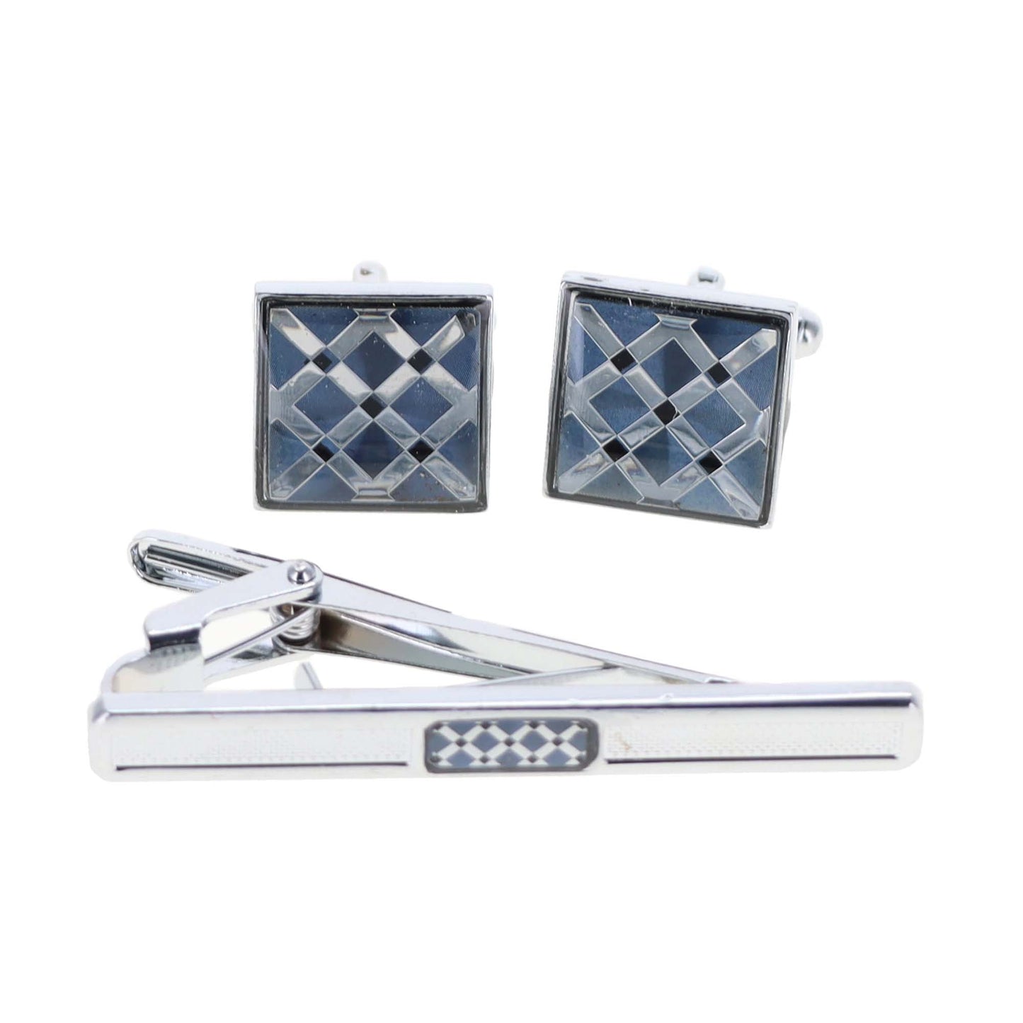 Vittorio Vico Men's Enamel Cufflink & Tie Bar Set in Gift Box