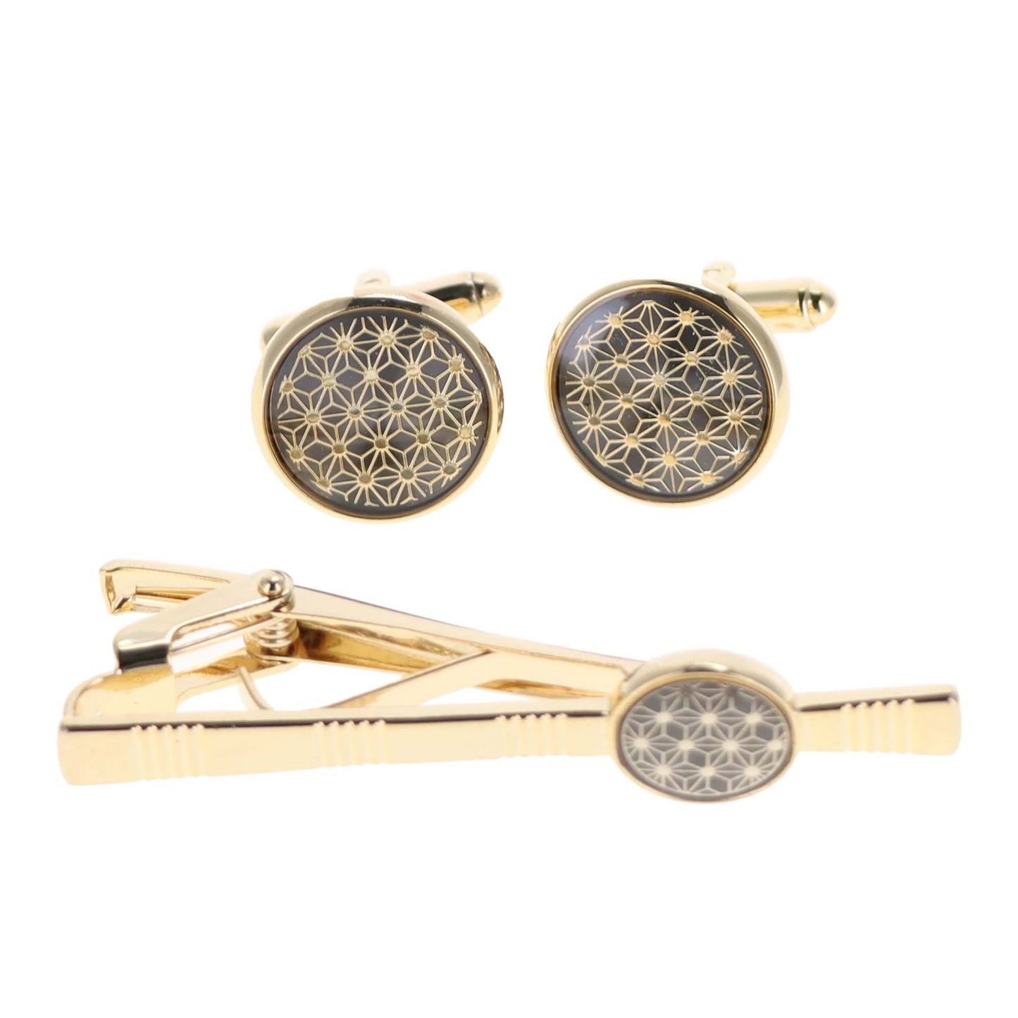 Vittorio Vico Men's Enamel Cufflink & Tie Bar Set in Gift Box