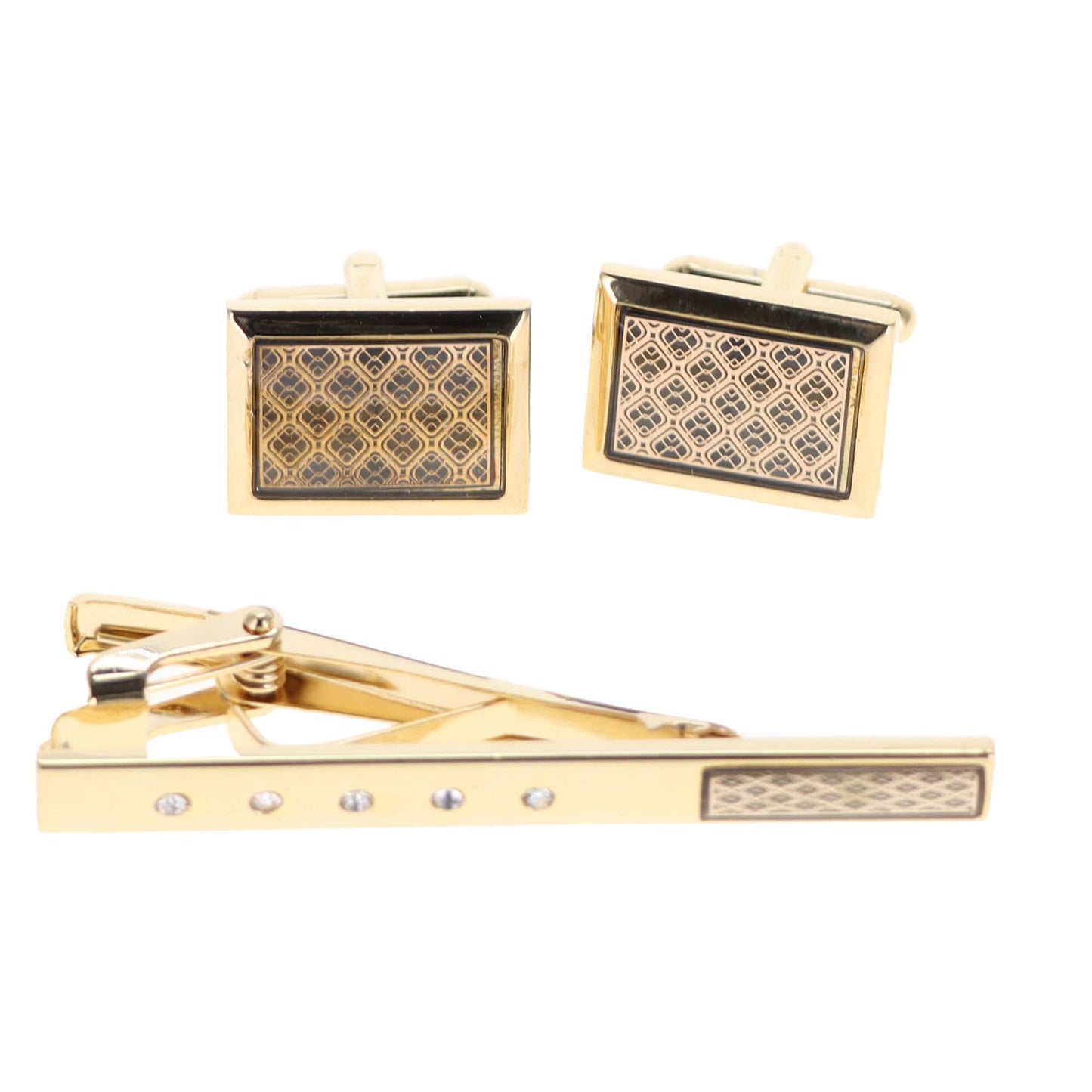 Vittorio Vico Men's Enamel Cufflink & Tie Bar Set in Gift Box