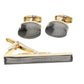 Vittorio Vico Men's Enamel Cufflink & Tie Bar Set in Gift Box