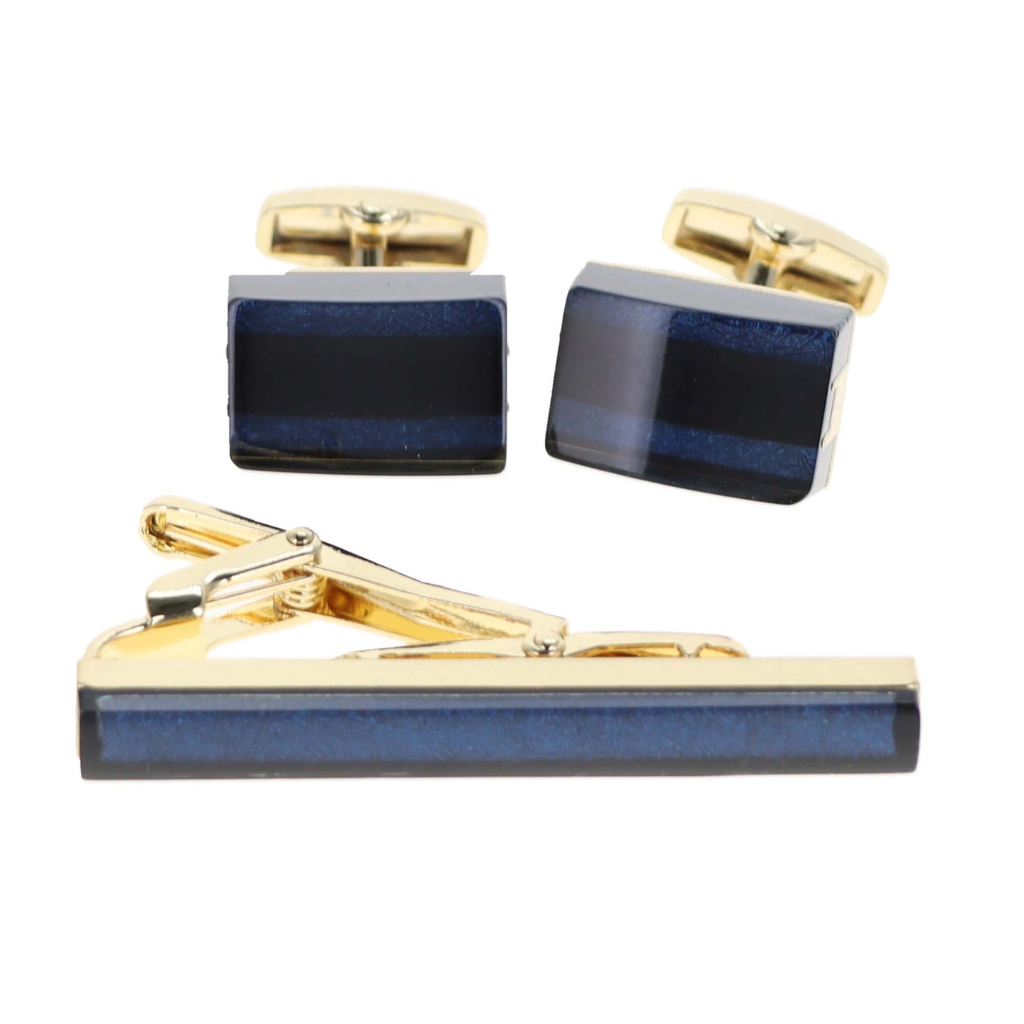 Vittorio Vico Men's Enamel Cufflink & Tie Bar Set in Gift Box