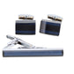 Vittorio Vico Men's Enamel Cufflink & Tie Bar Set in Gift Box