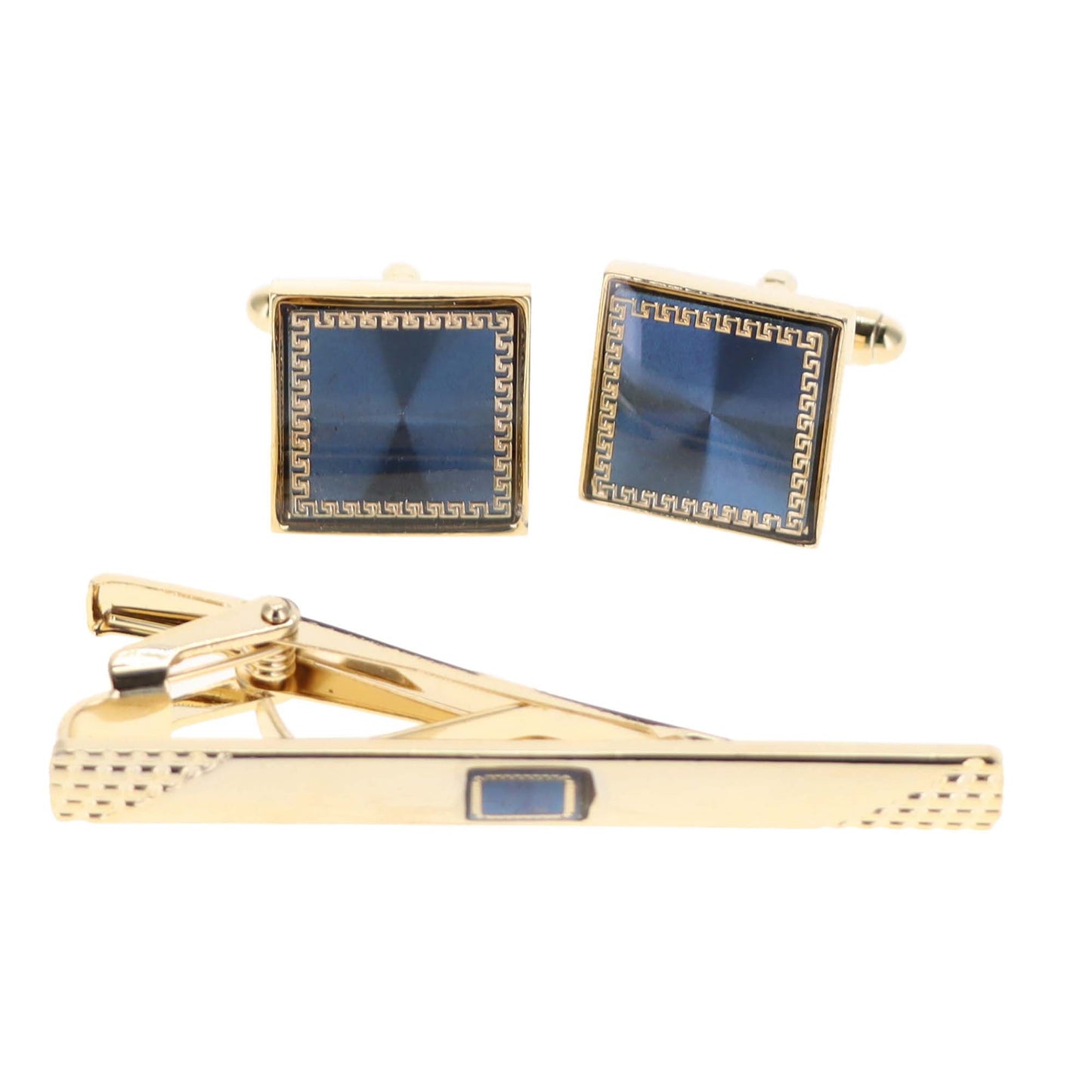 Vittorio Vico Men's Enamel Cufflink & Tie Bar Set in Gift Box