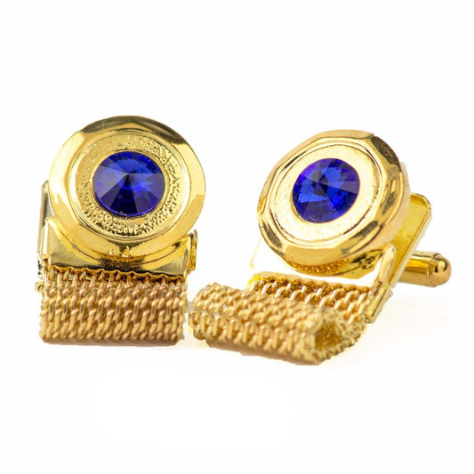 Vittorio Vico Colorful Crystal Chain Cufflinks in Gift Box