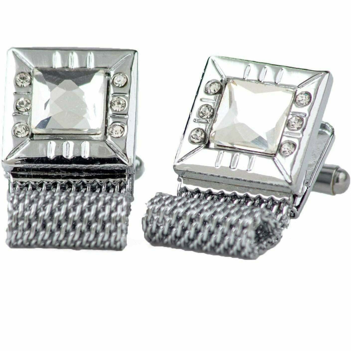 Vittorio Vico Colorful Crystal Chain Cufflinks in Gift Box