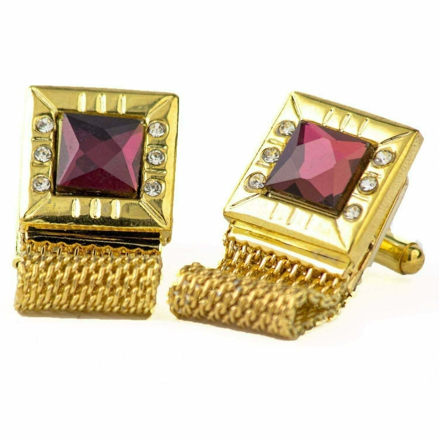 Vittorio Vico Colorful Crystal Chain Cufflinks in Gift Box