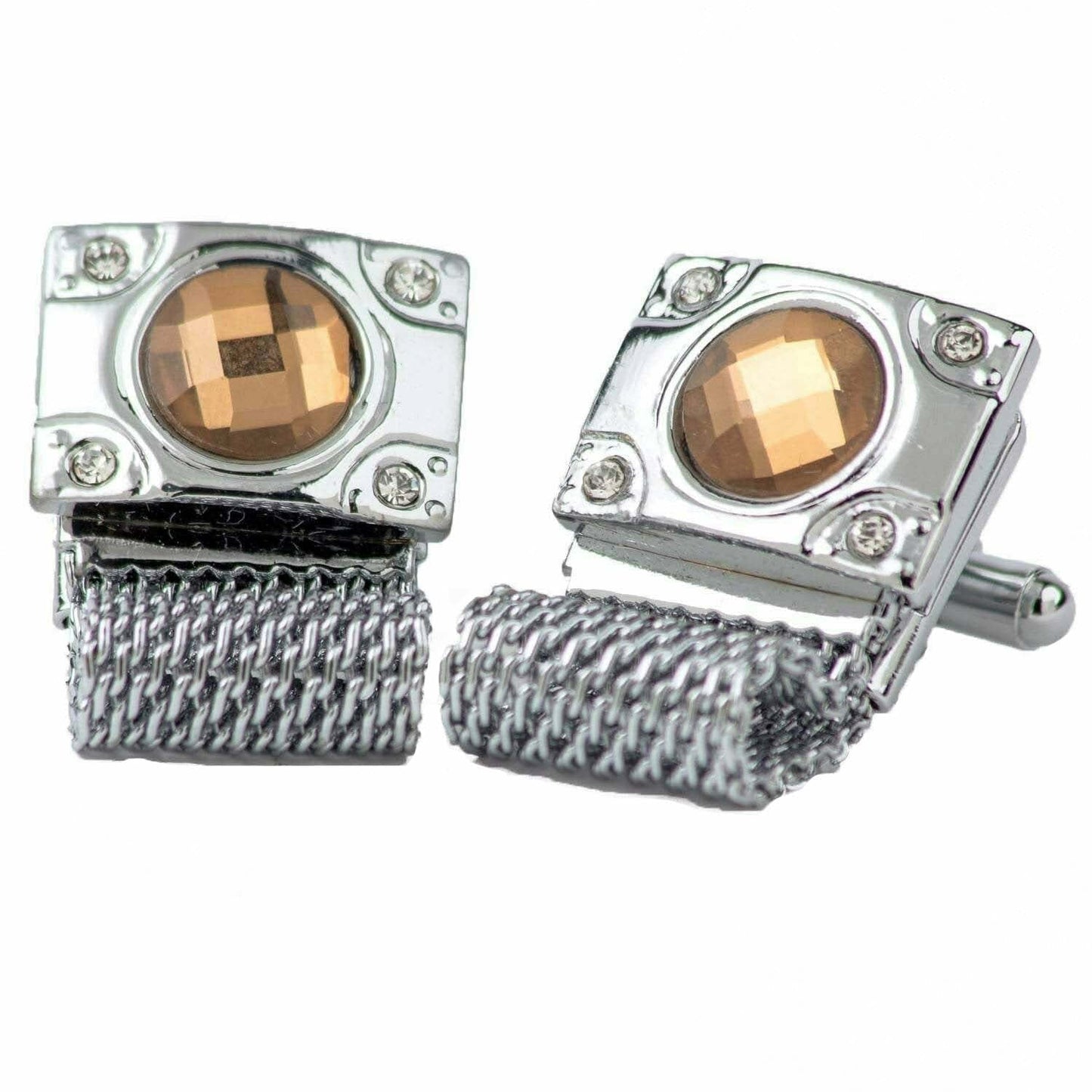 Vittorio Vico Colorful Crystal Chain Cufflinks in Gift Box