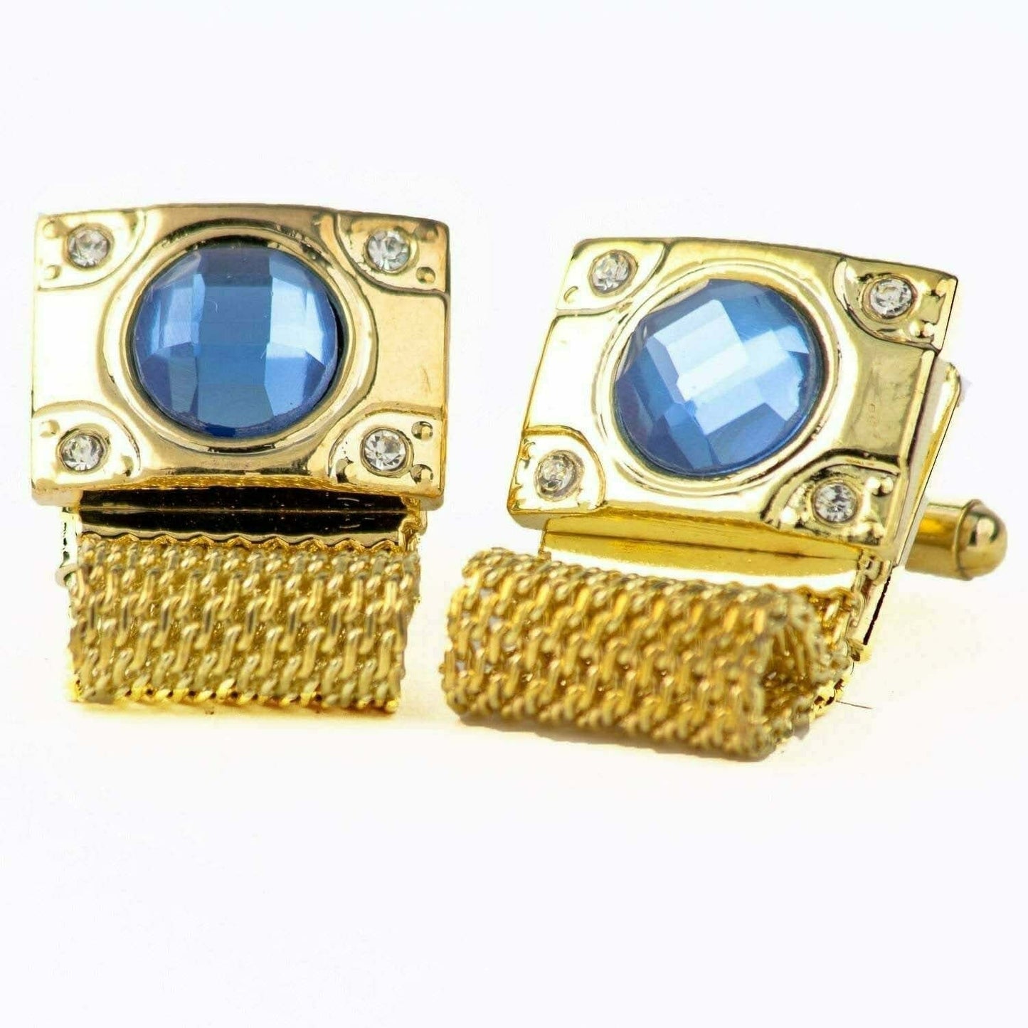 Vittorio Vico Colorful Crystal Chain Cufflinks in Gift Box