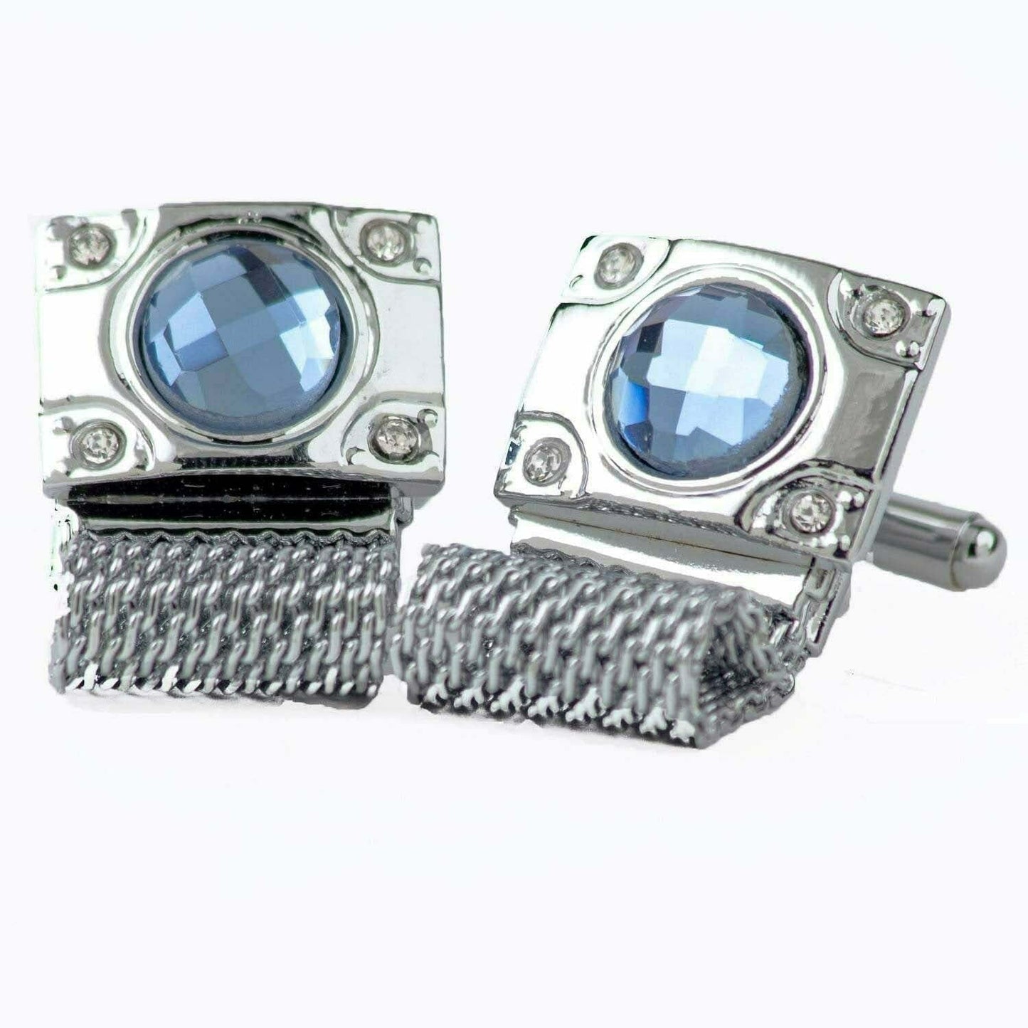 Vittorio Vico Colorful Crystal Chain Cufflinks in Gift Box