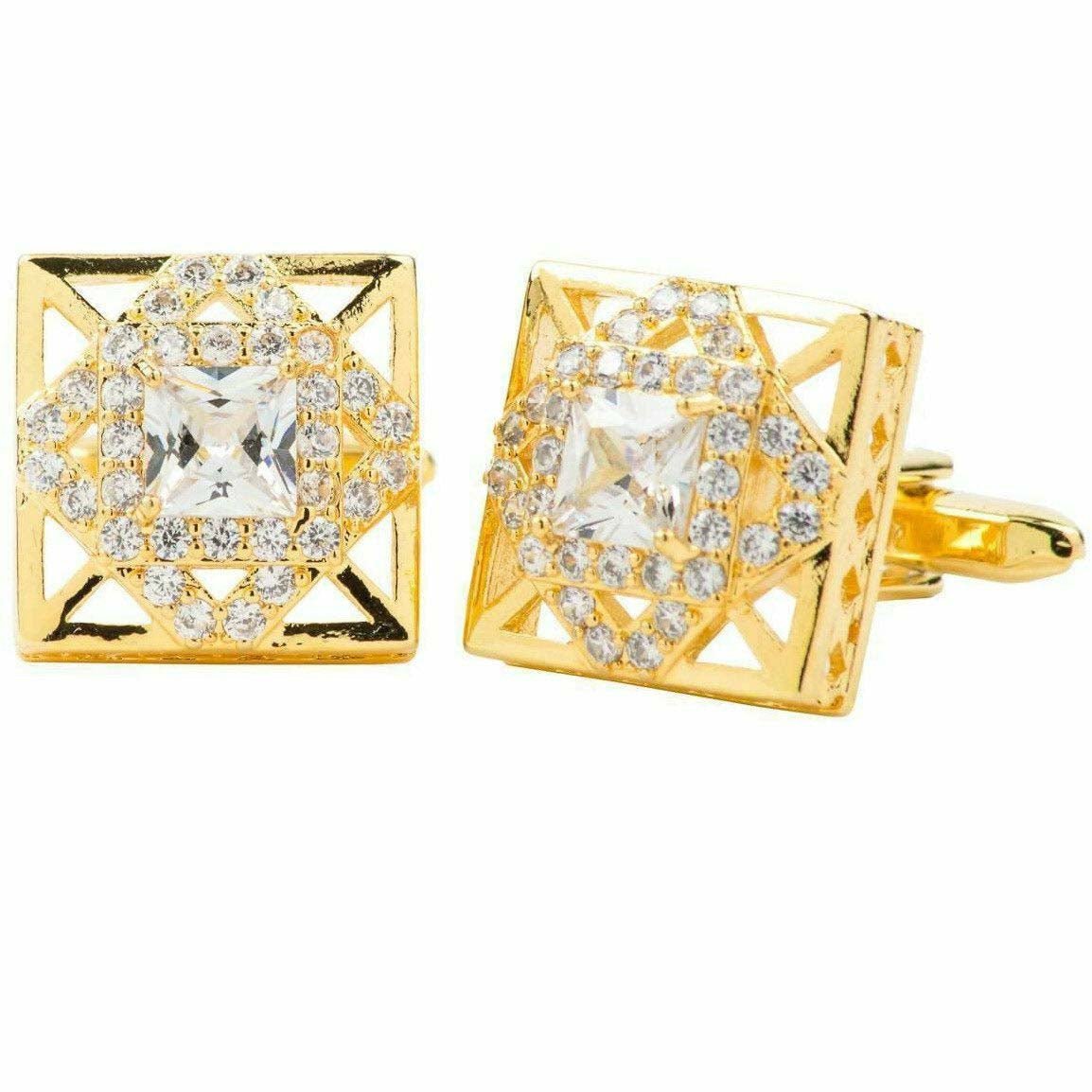 Vittorio Vico Gold Iced Wedding Cufflinks in Gift Box: CL100x Series