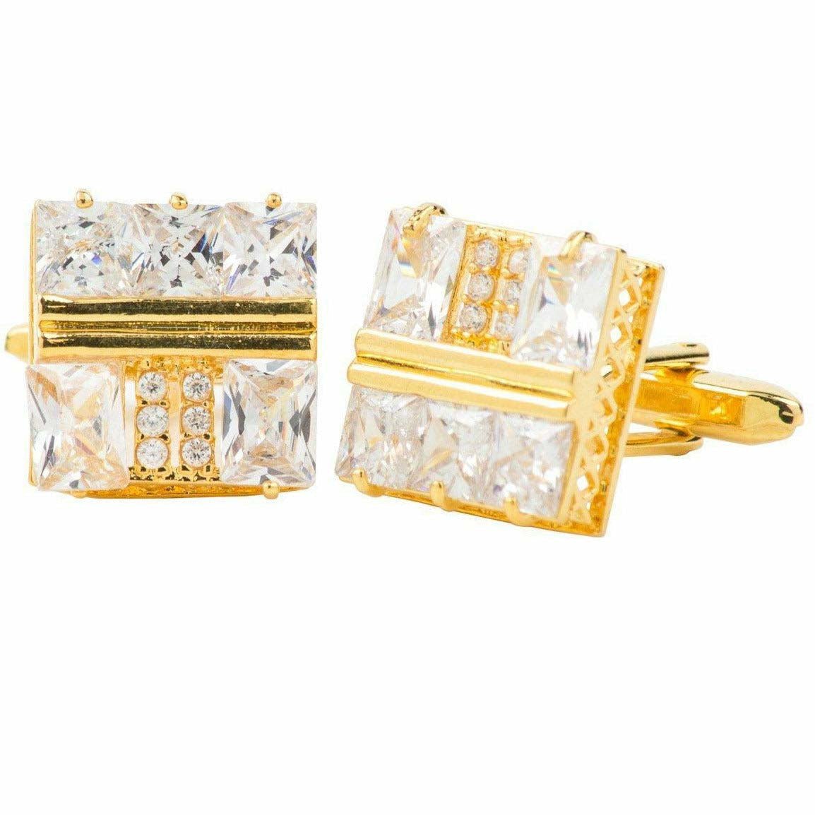 Vittorio Vico Gold Iced Wedding Cufflinks in Gift Box: CL100x Series