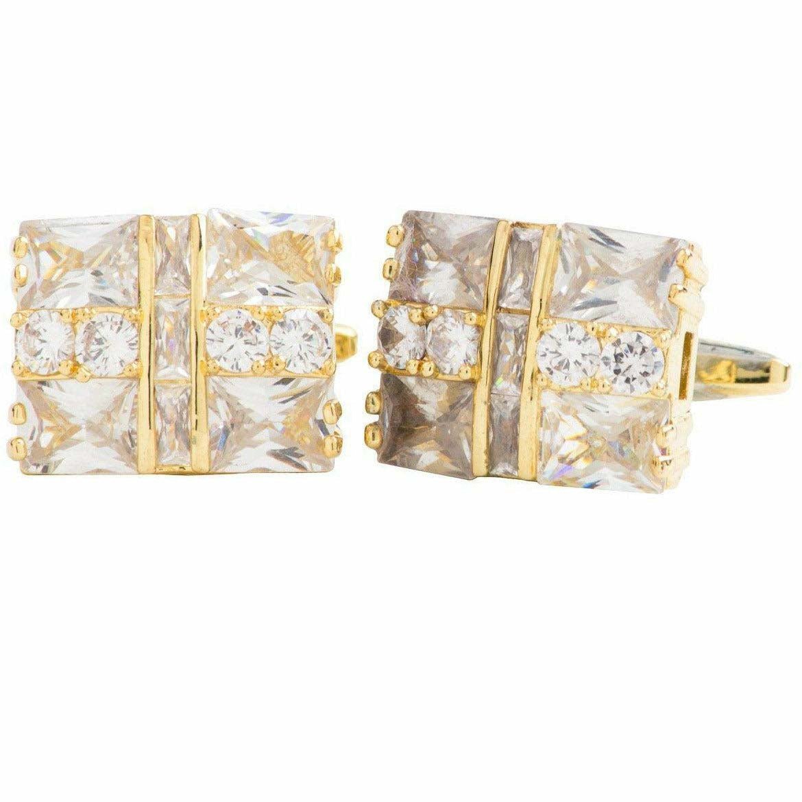 Vittorio Vico Gold Iced Wedding Cufflinks in Gift Box: CL100x Series