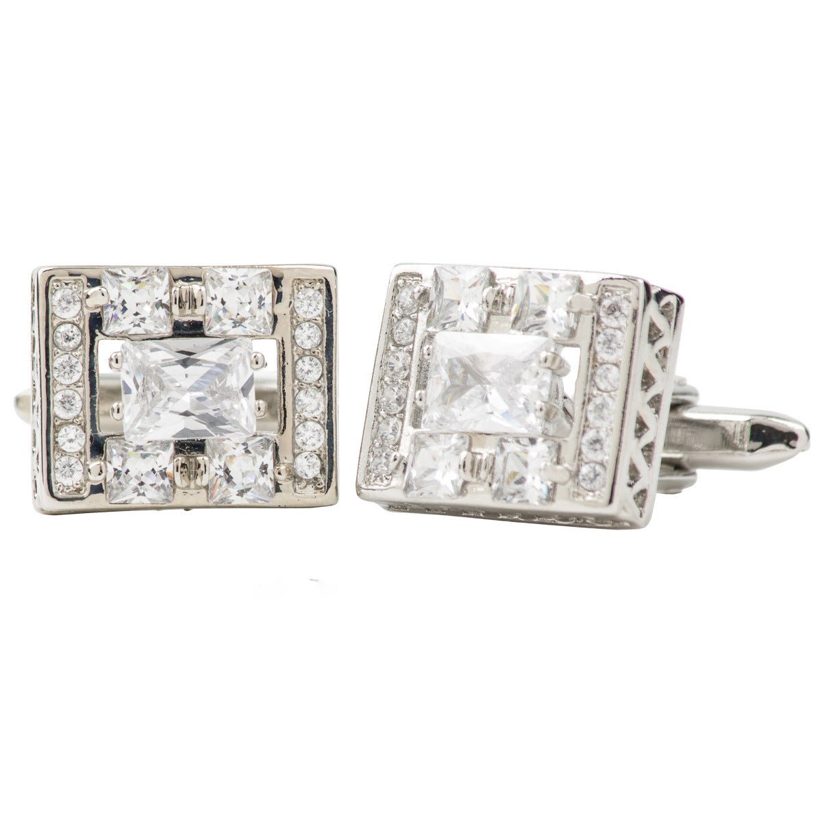 Vittorio Vico Silver Iced Wedding Cufflinks in Gift Box: CL105x Series