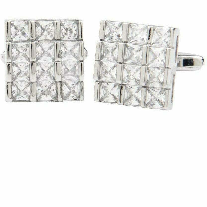 Vittorio Vico Silver Iced Wedding Cufflinks in Gift Box: CL105x Series