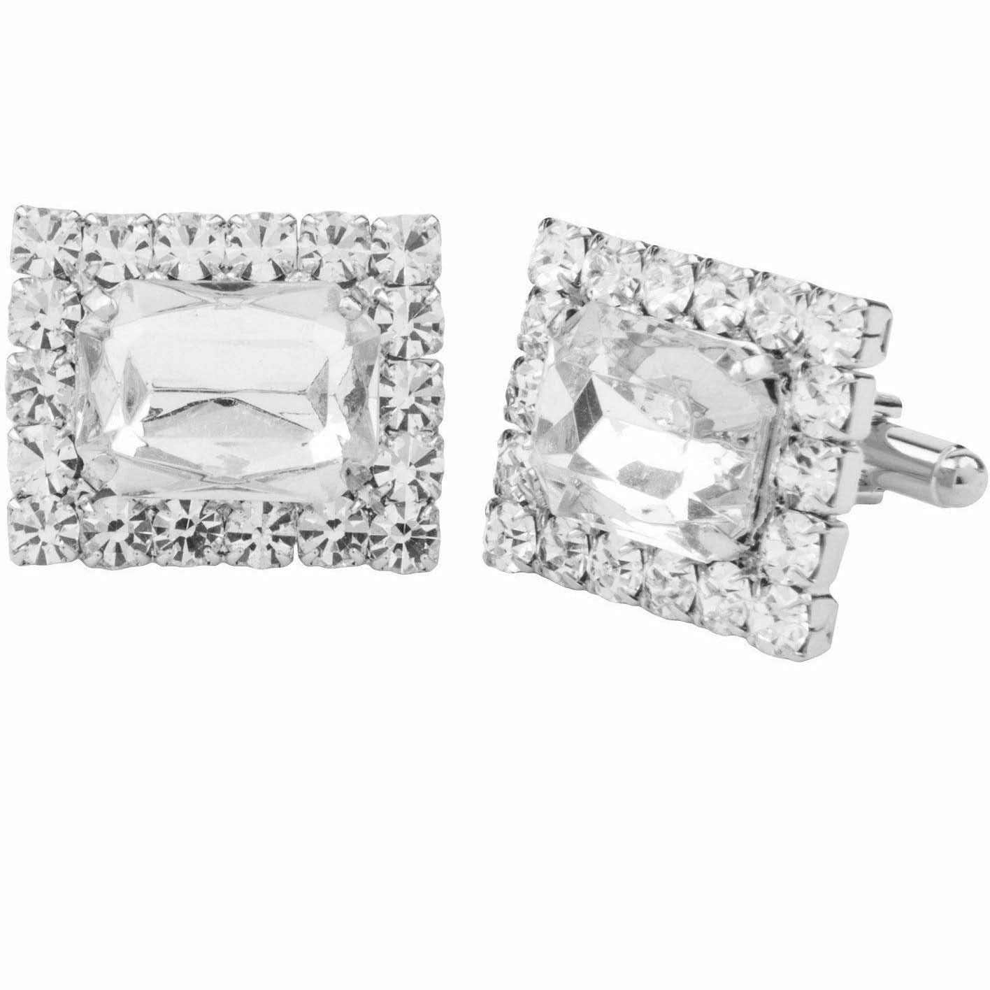 Vittorio Vico Silver Iced Wedding Cufflinks in Gift Box: CL105x Series