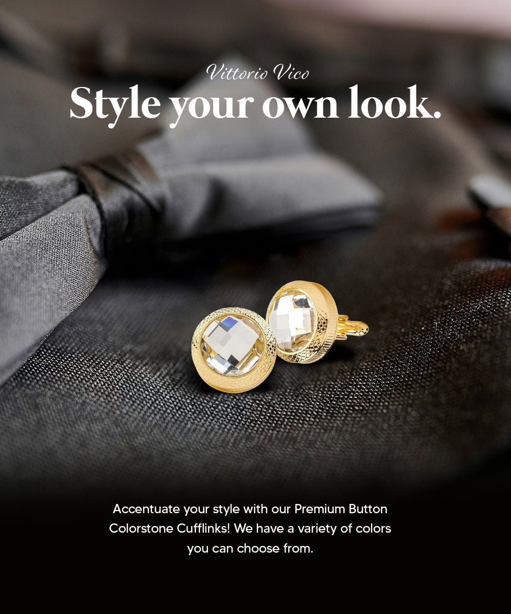 Vittorio Vico Button Colorstone Cufflinks: CL18XX Series - cl - 1802 - Classy Cufflinks