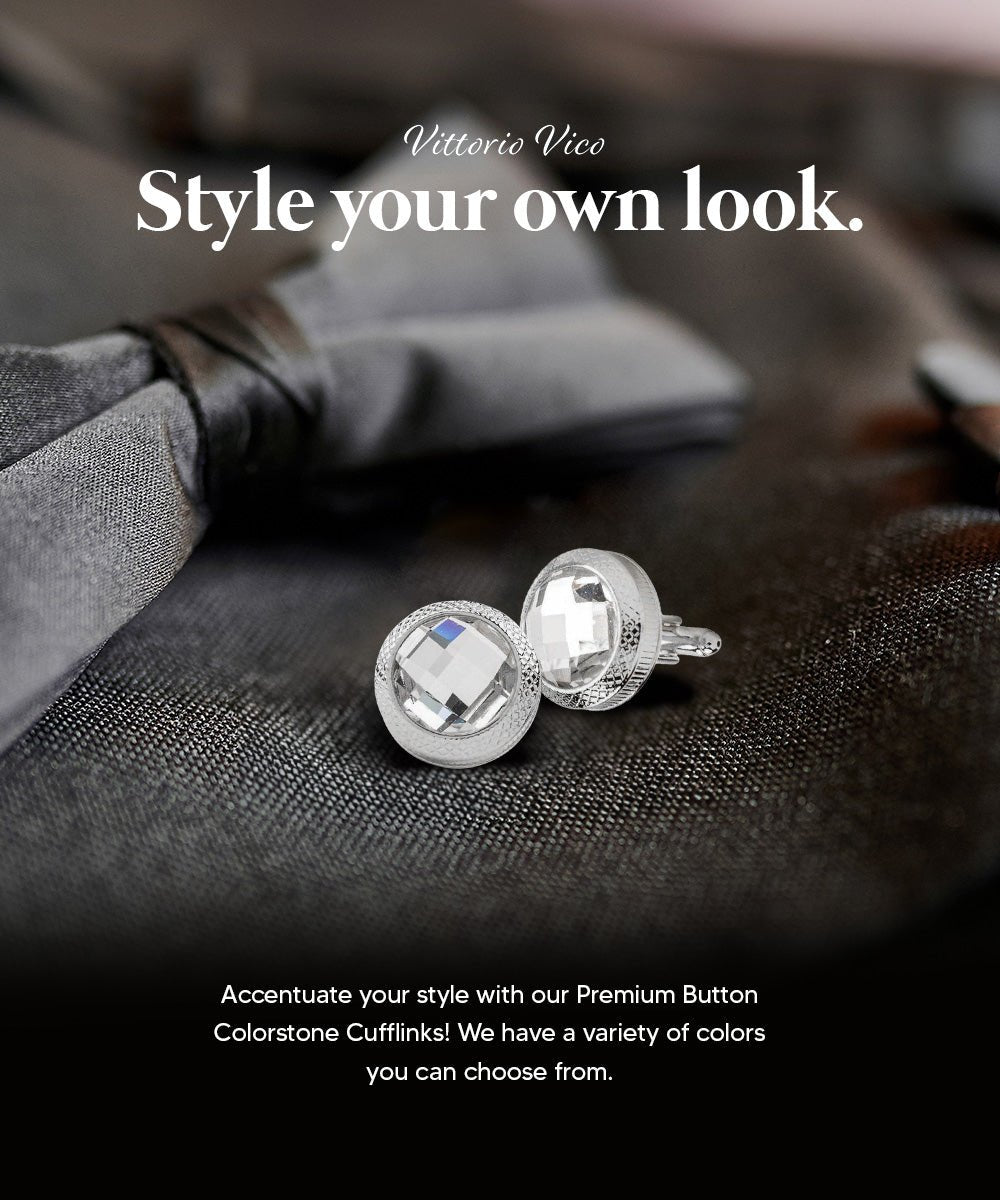 Vittorio Vico Button Colorstone Cufflinks: CL18XX Series - cl - 1803 - Classy Cufflinks