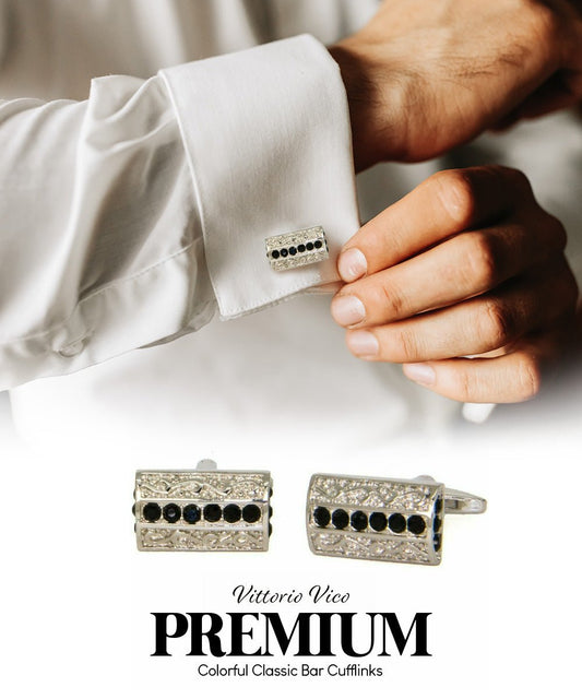 Vittorio Vico Colorful Classic Bar Cufflinks: CL19XX Series - cl - 1900 - Classy Cufflinks