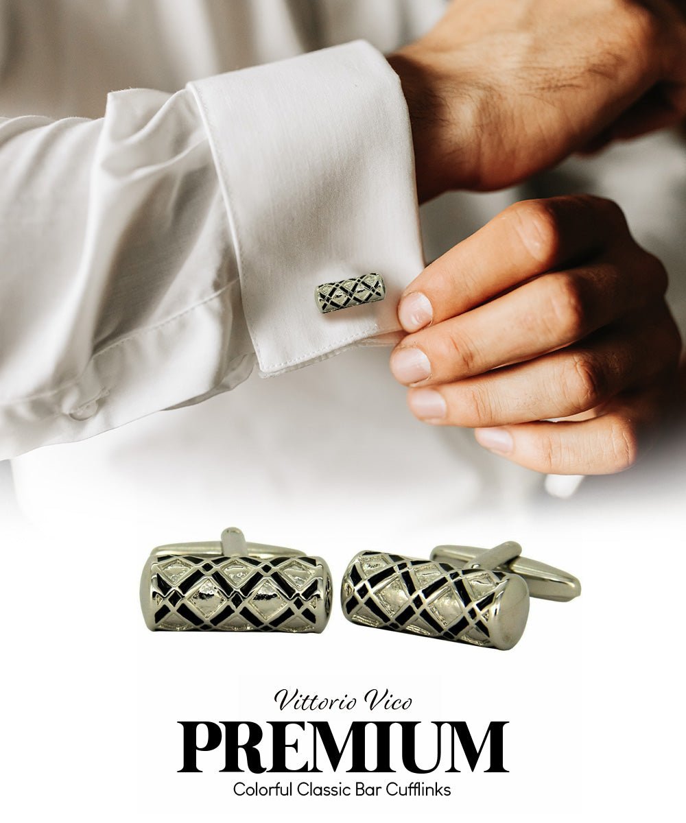 Vittorio Vico Colorful Classic Bar Cufflinks: CL19XX Series - cl - 1901 - Classy Cufflinks