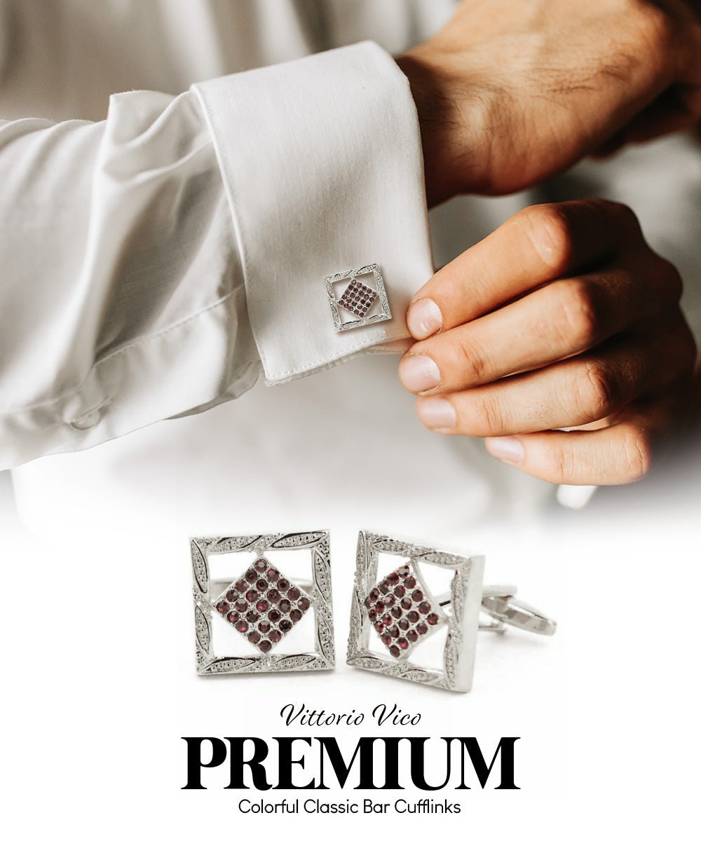 Vittorio Vico Colorful Classic Bar Cufflinks: CL19XX Series - cl - 1903 - Classy Cufflinks