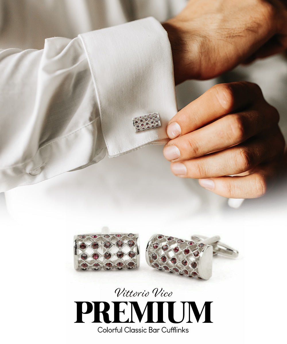 Vittorio Vico Colorful Classic Bar Cufflinks: CL19XX Series - cl - 1905 - Classy Cufflinks