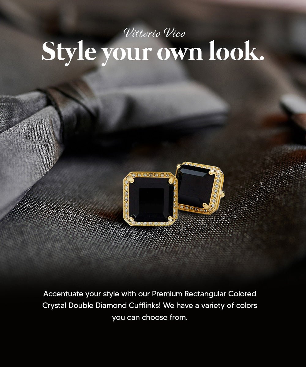 Vittorio Vico Large Big Square Crystal Colorstone Cufflinks: CL 70XX Series - CL - 7000 - Classy Cufflinks