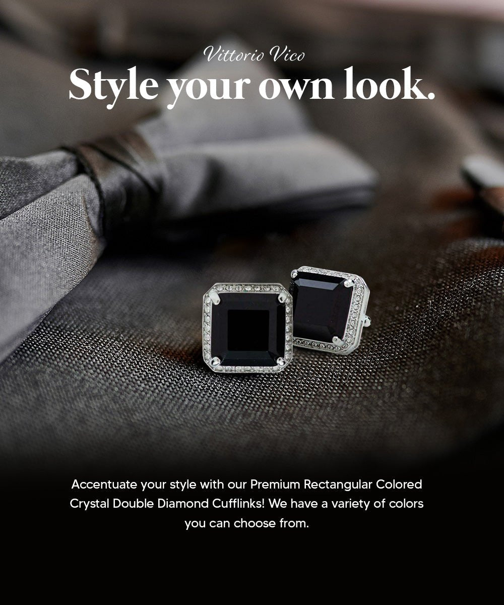 Vittorio Vico Large Big Square Crystal Colorstone Cufflinks: CL 70XX Series - CL - 7001 - Classy Cufflinks