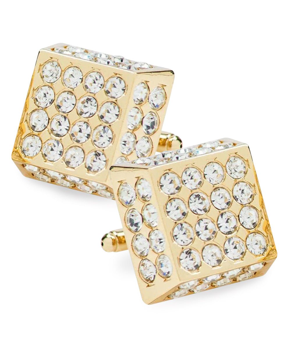 Vittorio Vico Men's Large Square Studded Colored Crystal Cufflinks: CL76XX Series - CL - 7602 - Classy Cufflinks