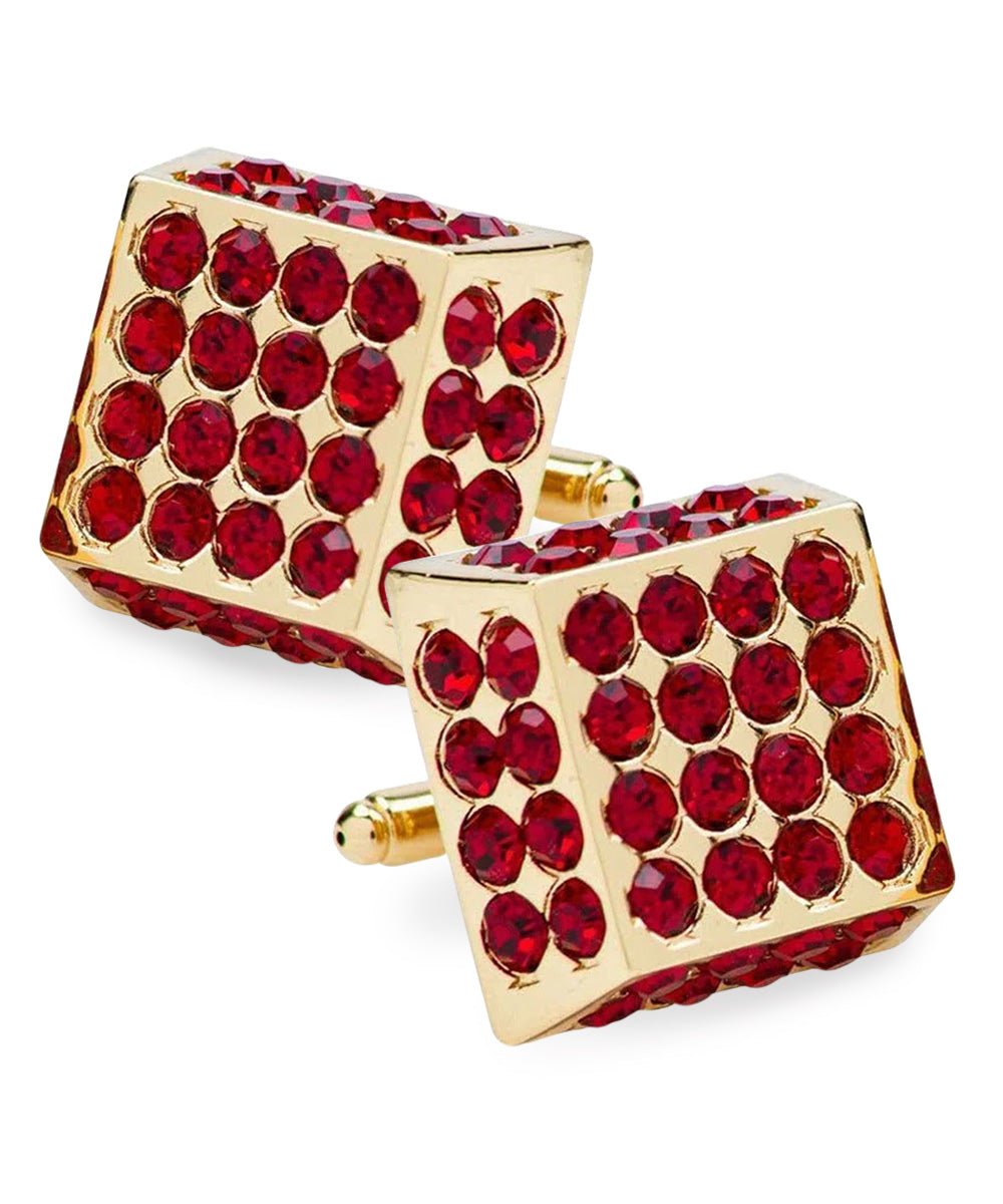 Vittorio Vico Men's Large Square Studded Colored Crystal Cufflinks: CL76XX Series - CL - 7604 - Classy Cufflinks