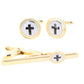 Vittorio Vico Religious Cufflink & Tie Bar Set in Gift Box