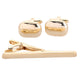 Vittorio Vico Plain Gold Cufflinks & Tie Bar Set by Classy Cufflinks - CLTB-384 - Classy Cufflinks