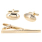 Vittorio Vico Plain Gold Cufflinks & Tie Bar Set by Classy Cufflinks - CLTB-403 - Classy Cufflinks