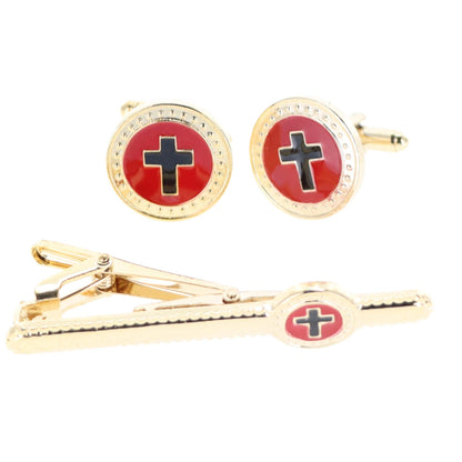 Vittorio Vico Religious Cufflink & Tie Bar Set in Gift Box