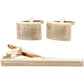 Vittorio Vico Plain Gold Cufflinks & Tie Bar Set by Classy Cufflinks - cltb-459 - Classy Cufflinks