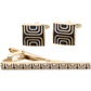 Vittorio Vico Plain Gold Cufflinks & Tie Bar Set by Classy Cufflinks - CLTB-461 - Classy Cufflinks