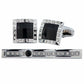 Vittorio Vico Silver Rhinestone Cufflinks & Tie Bar Set - CR-027 - Classy Cufflinks