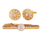 Vittorio Vico Gold Rhinestone Cufflinks & Tie Bar Set - CR-029 - Classy Cufflinks