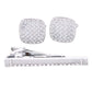 Vittorio Vico Silver Rhinestone Cufflinks & Tie Bar Set - CR-034 - Classy Cufflinks