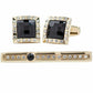 Vittorio Vico Gold Rhinestone Cufflinks & Tie Bar Set - CR-037 - Classy Cufflinks